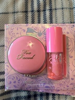 BNIB! Too Faced Pink Blush & Pink Lip Gloss Duo